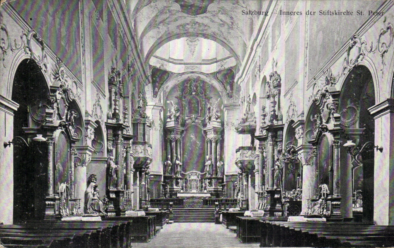CPA Salzburg Inneres der Stiftskirche St Peter