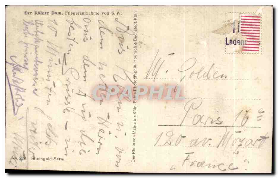 CPA Der Kolner Dorn Fliegeraufriahme von S W — Rückseite