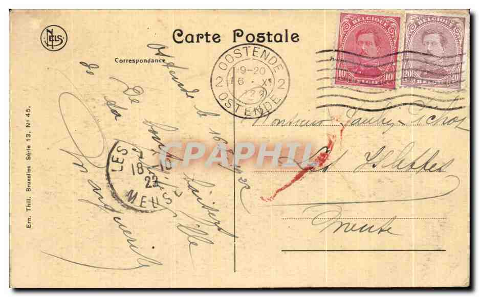 CPA Ostende La Digue et la Plage — Rückseite