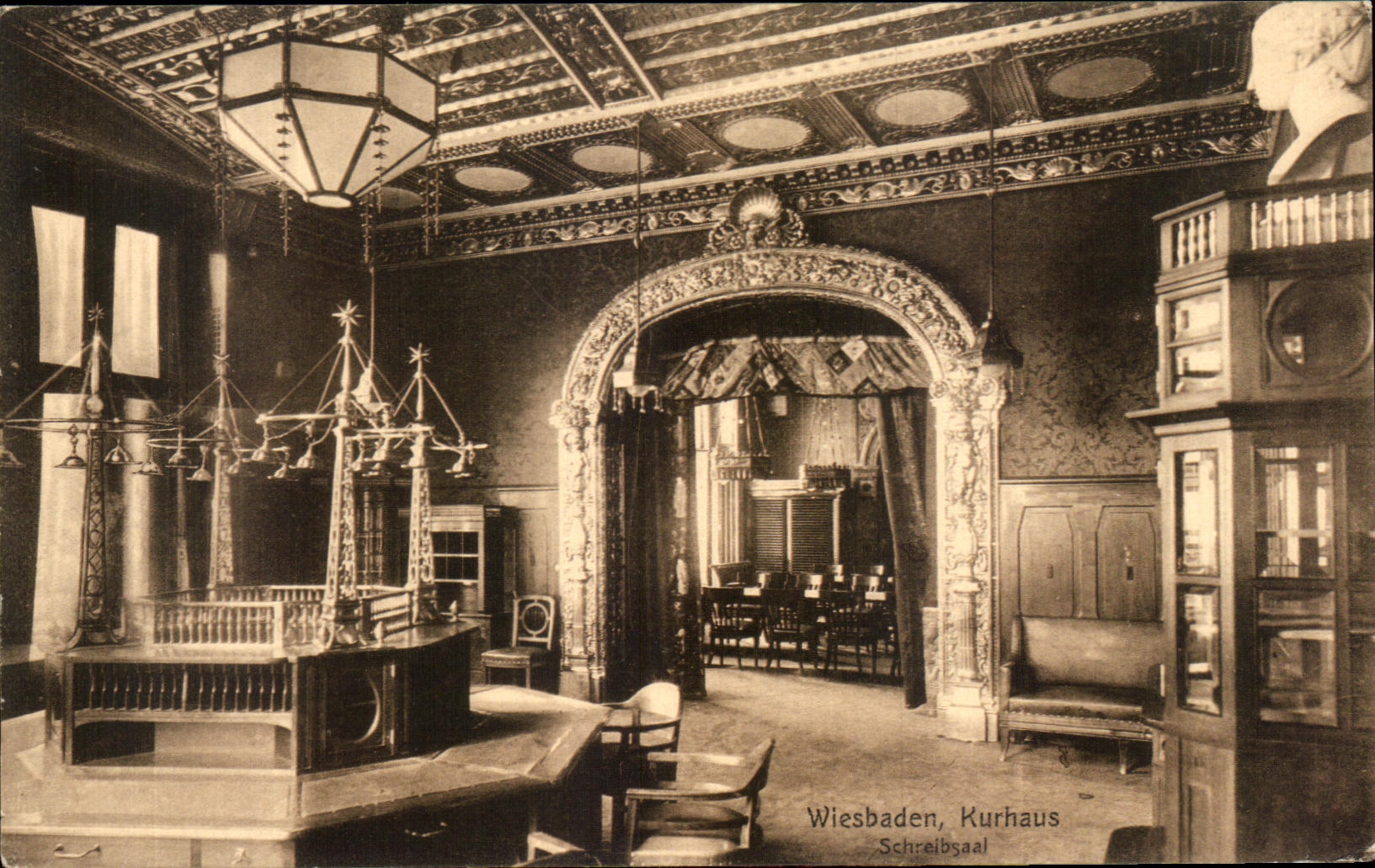 CPA Wiesbaden Kurhaus Schreibsaal 