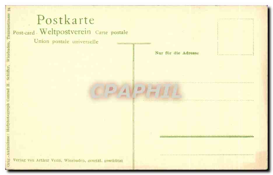 CPA Wiesbaden Kurhaus Schreibsaal  — Rückseite
