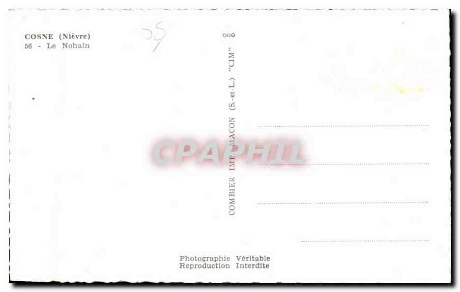 Cosne (Nièvre) — Le Nohain — Combiér (S.-et-L.) — Verso