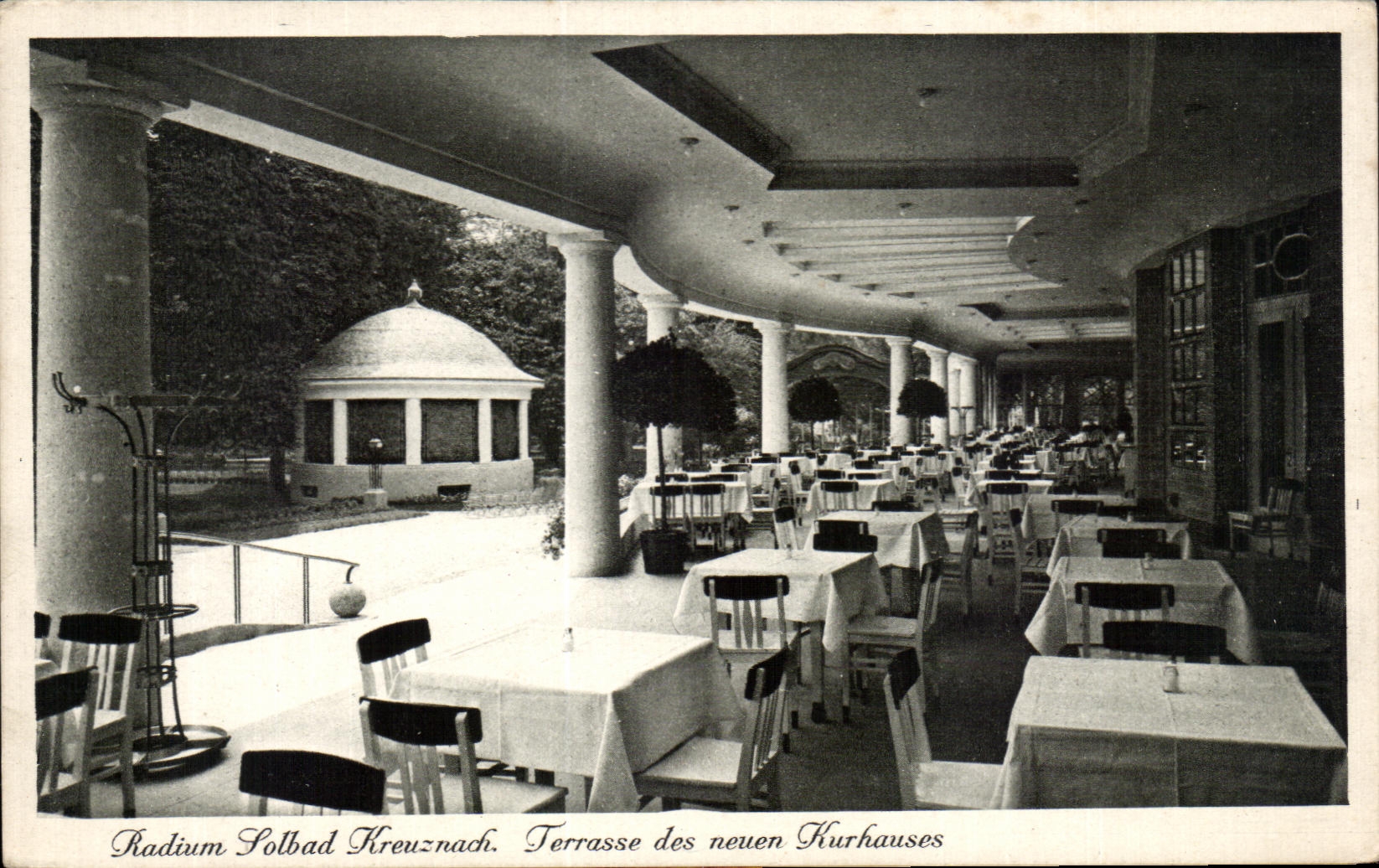 Terrasse des neuen Kurhauses — Radium Solbad Kreuznach — Ph. Does & Söhne, Bad Kreuznach