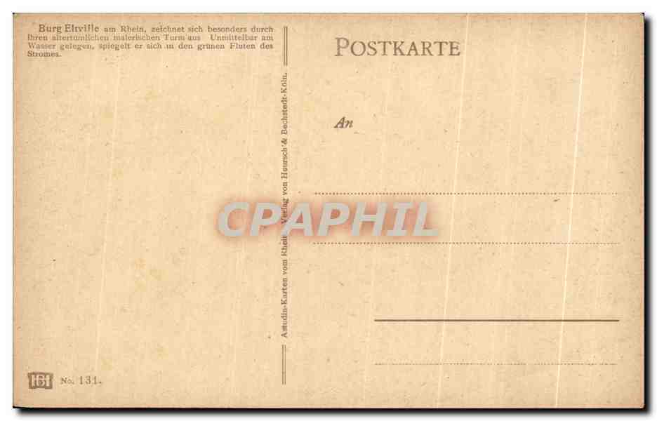 CPA Burg Eltviile  — Verso