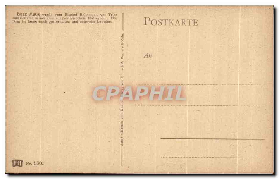 CPA Burg Maus — Verso