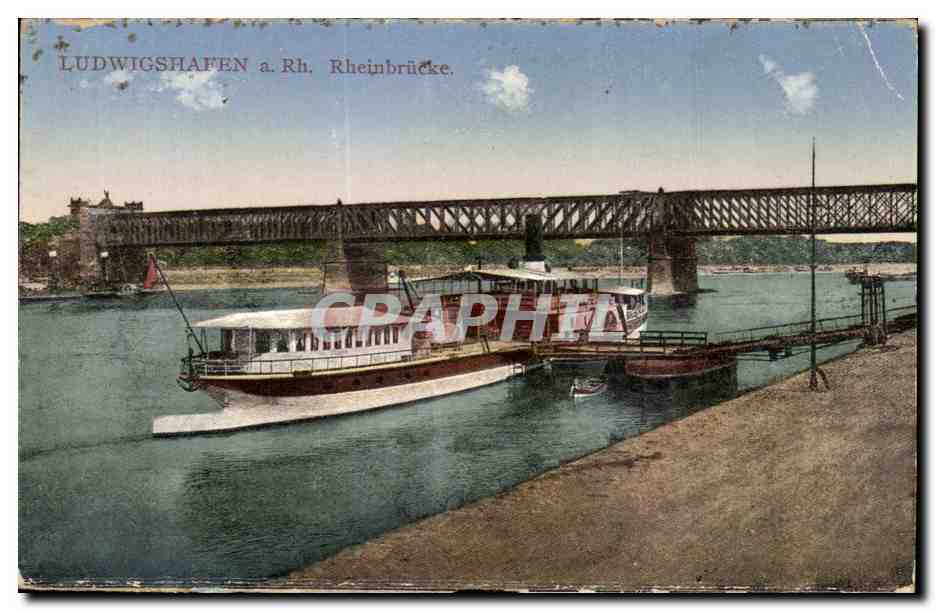 CPA Ludwigshafen a Rh Rheinbrucke Bateau