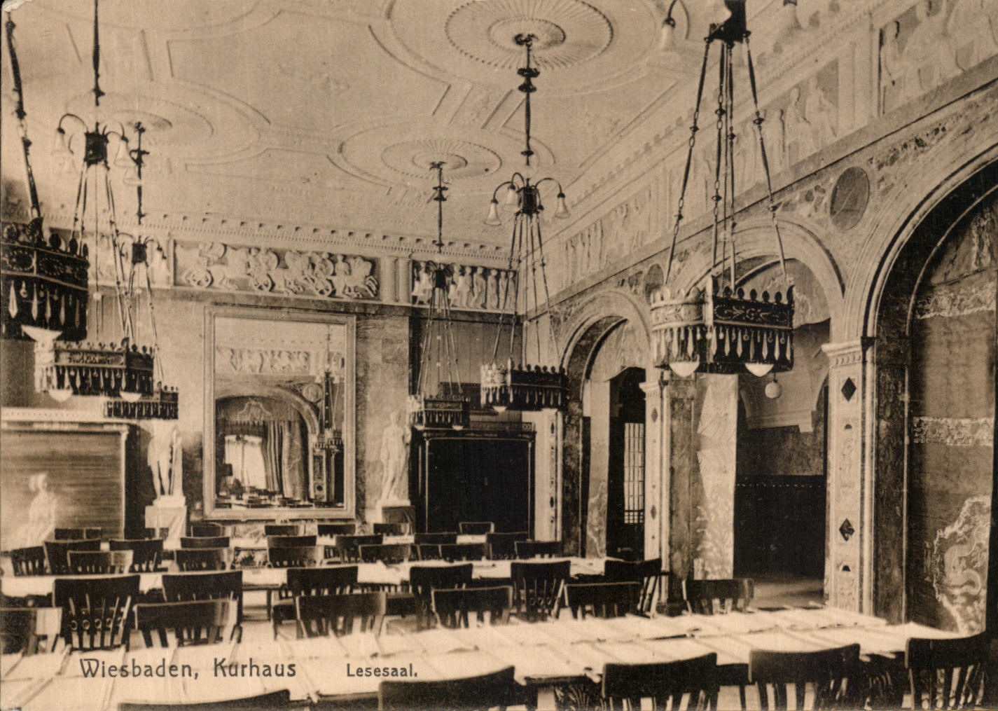 CPA Wiesbaden Kurhaus Lesesaal