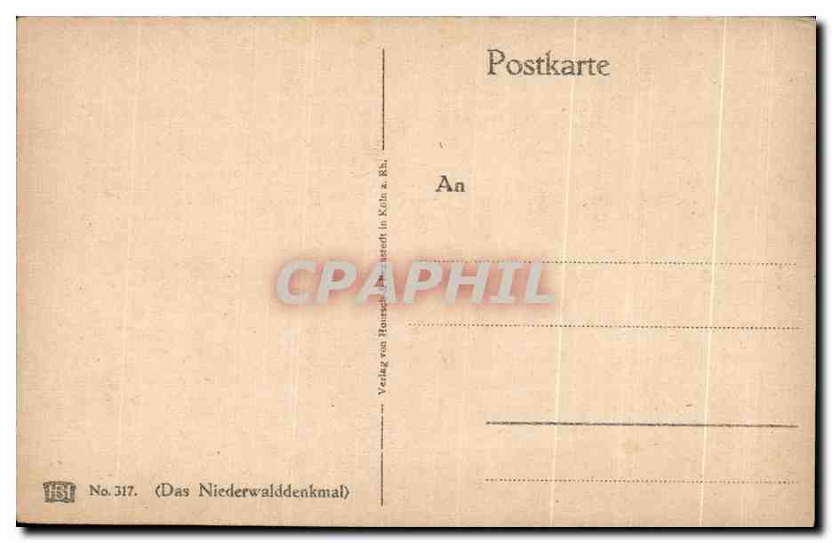 CPA Das Niederwalddenkmal — Verso