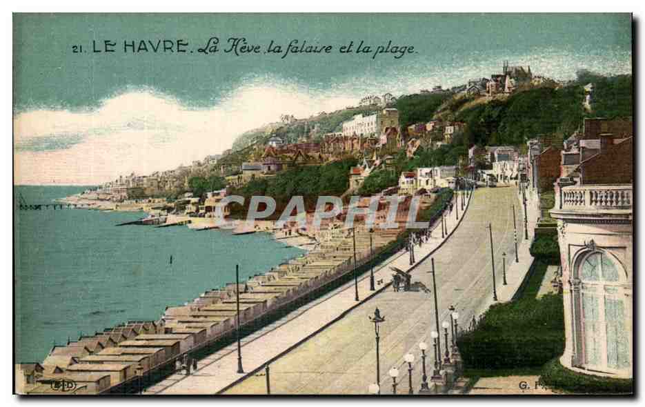 CPA Le Havre La Heve La Falaise et la plage