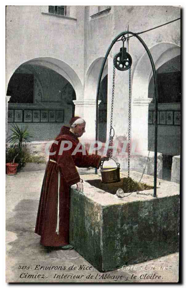 CPA Environs de Nice Cimez Interieur de I Abbaye le Cloitre Moine Monk