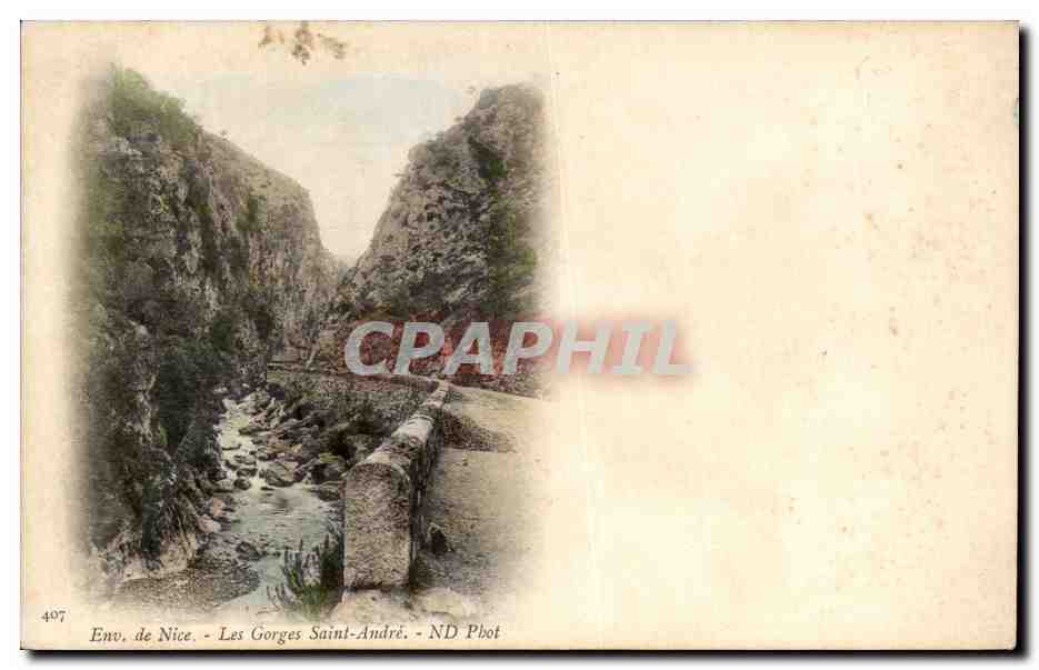 CPA Env de Nice Les Gorges Saint Andre 