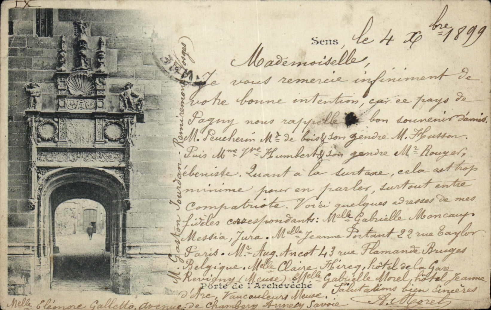 CPA Sens Porte de I Archeveche carte 1899