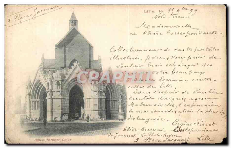 CPA Lille le Eglise du Sacre Coeur carte 1899