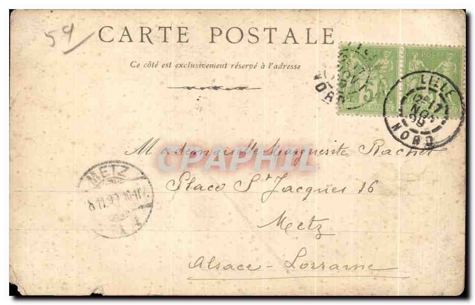 CPA Lille le Eglise du Sacre Coeur carte 1899 — Back