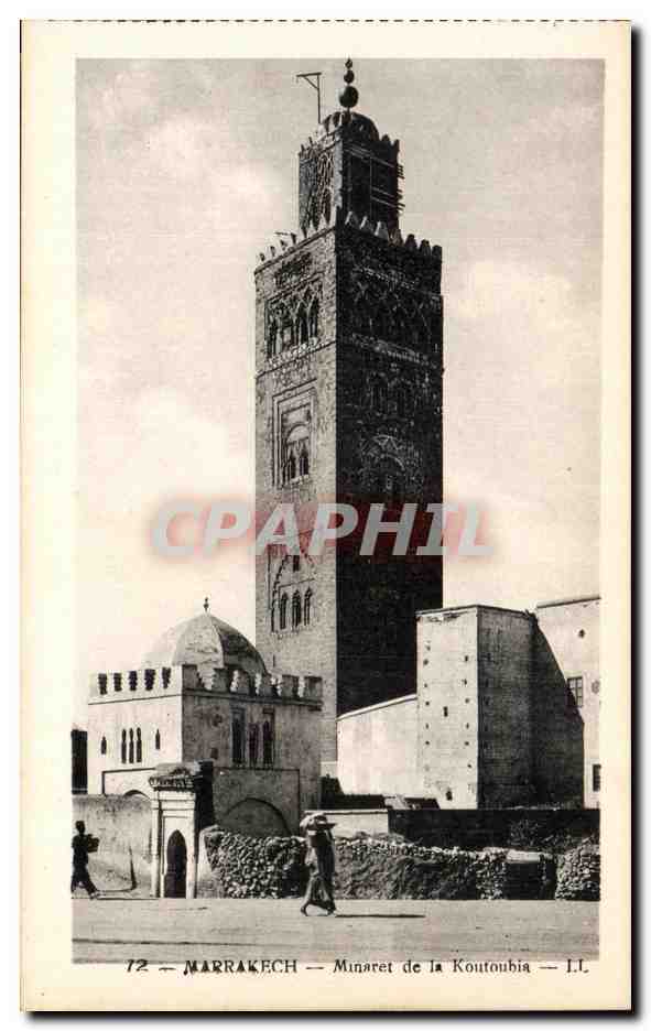 CPA Marrakech Minaret de la Koutoubia Maroc