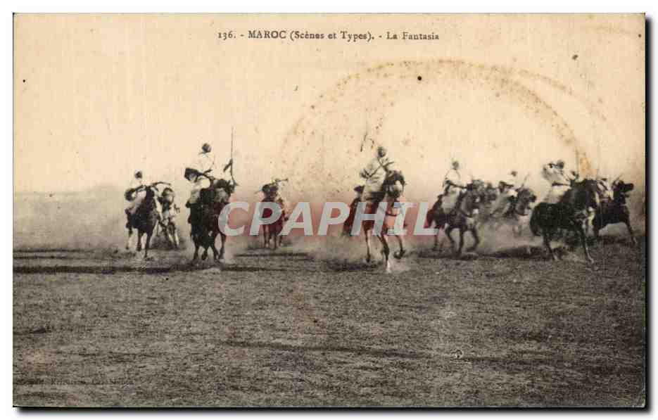 CPA Maroc La Fantasia Maroc Cheval Horse 