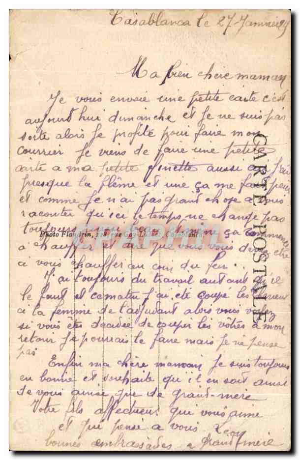 CPA Casablanca Pecheurs de Crabes aux Roches Noires  — Verso