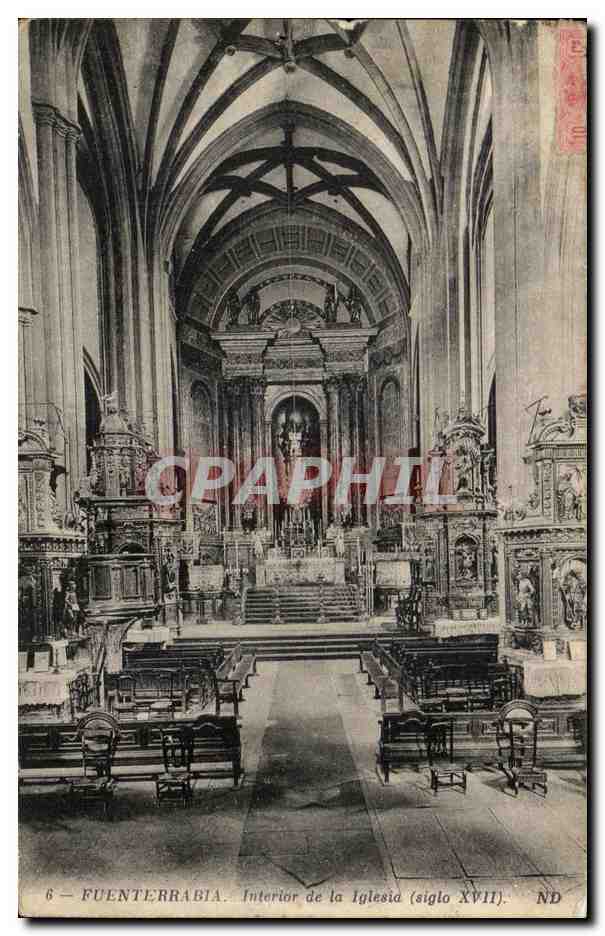 CPA Fuenterrabia Interior de la lglesia 