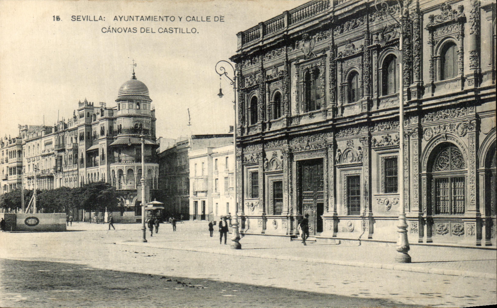 CPA Sevilla Ayuntamiento Calle De Canovas Del Castillo