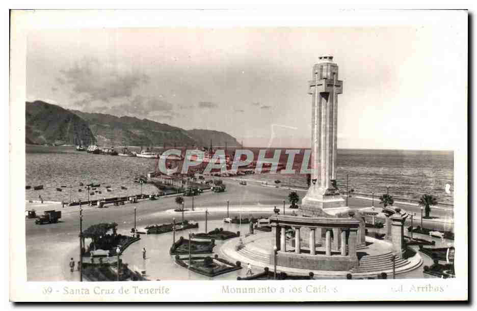 CPA Santa Cruz se Tenerife Monum ento a ios Caid s