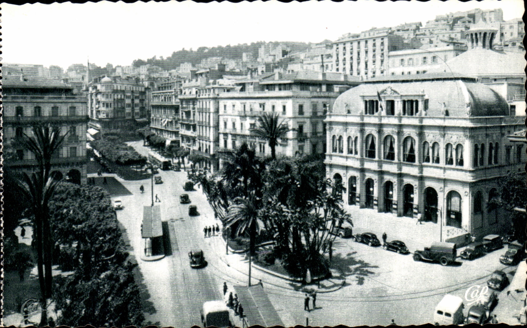 CPA Alger La place de I Opera et la rue Dumont d Urville