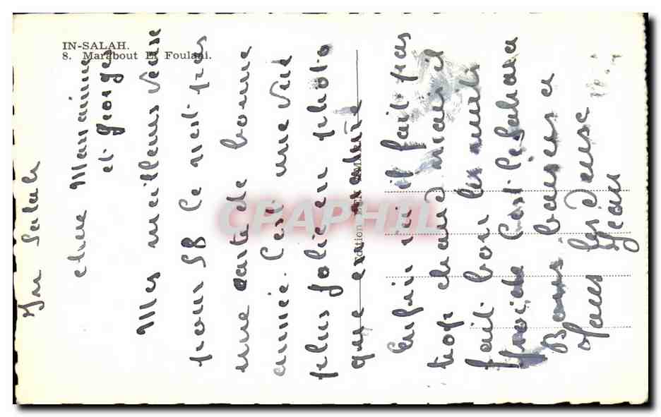 CPA In Salah Marabout Et Foulaai — Rückseite