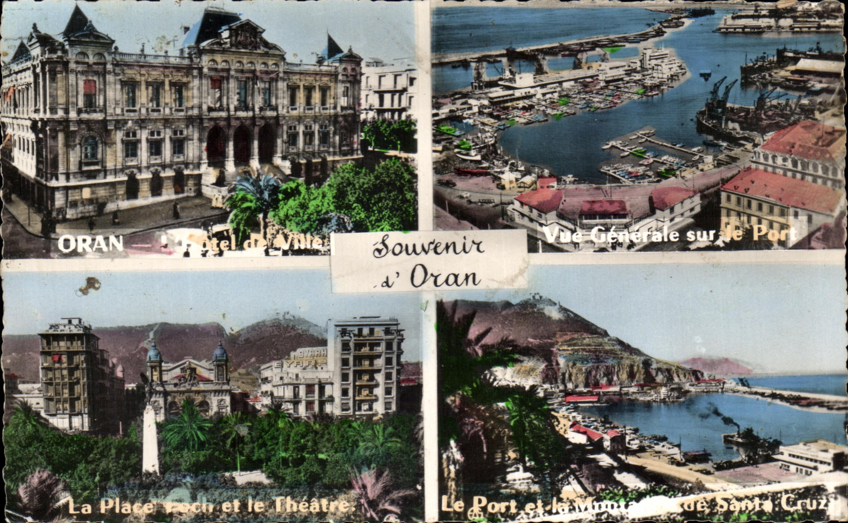 Oran — Hôtel de Ville, Port, Place Roch et Théâtre — Souvenir d'Oran