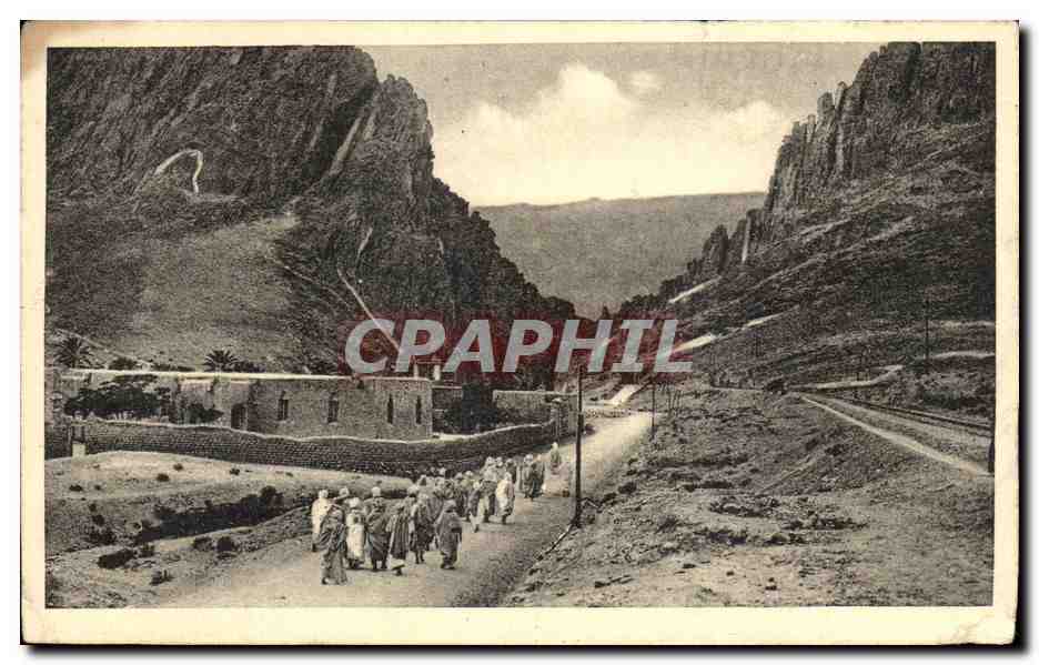Antike Ansichtskarte Algerien Land der willkommenden Orte mit unvergessenen Sehenswürdigkeiten und idealen Klima lädt Sie zu seinen Centenary Feierlichkeiten im Jahr 1930