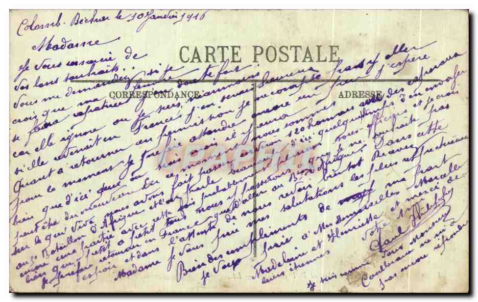 CPA Oran La Place Kleber et la Prefecture — Rückseite