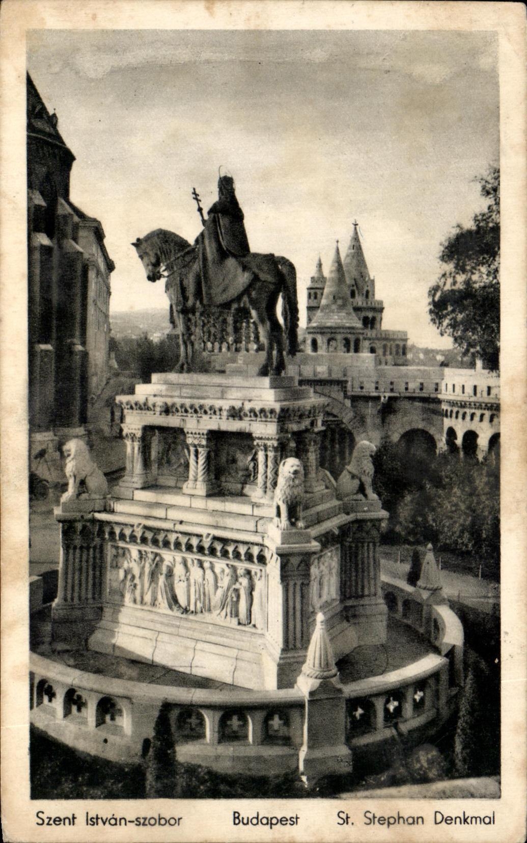 CPA Szent Istvan szobor Budapest St stephan Denkmal Hongrie