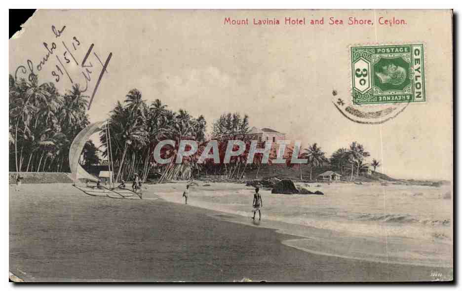 CPA Monut Lavinia Hotel and Sea Shore Ceylon Ceylan Sri Lanka
