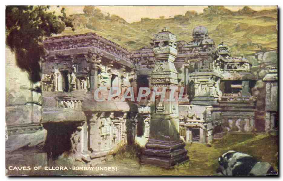 CPA Caves Of Ellora Bombay Inde india