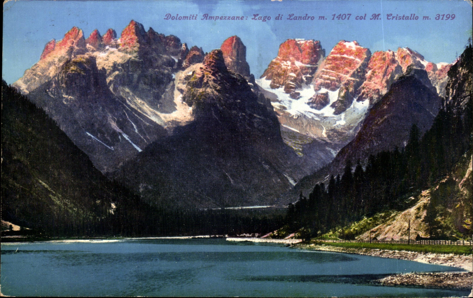 CPA Dolomiti Ampezzane Lago di Londro m 1407 col M Cristallo m 8199
