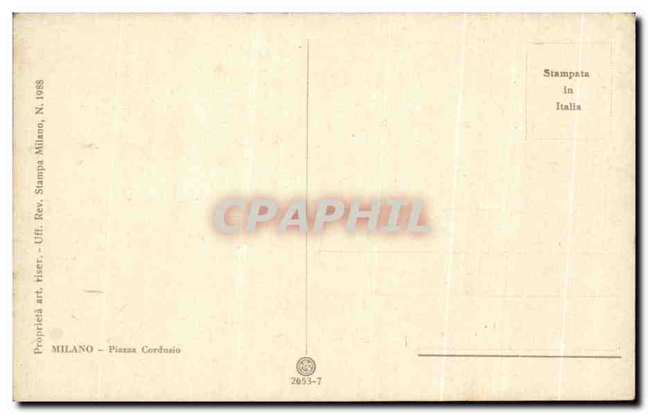 CPA Milano Piazza Cordusio — Rückseite
