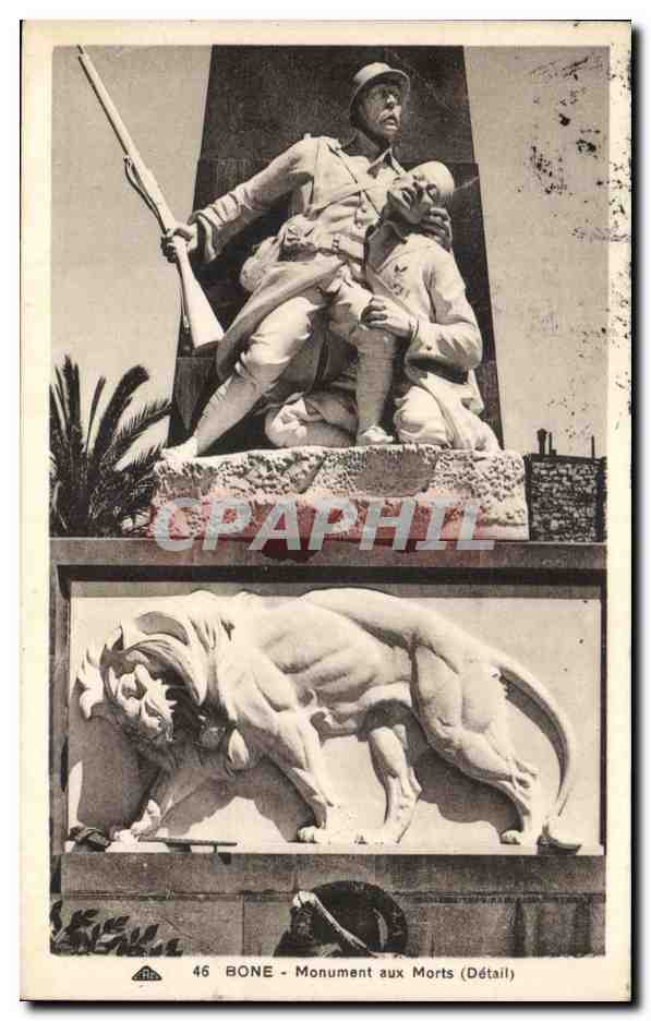 CPA Bone Monument aux Morts Lion Algerie Militaria