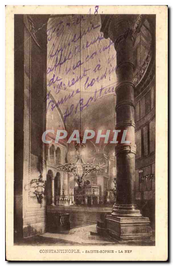 CPA Constantinople Saint Sophie La Nef Turquie Turkey
