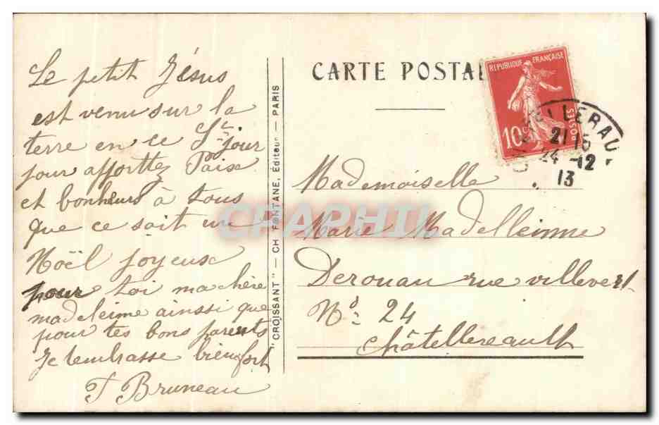 CPA Joyeux Noel Santa Claus Christmas — Rückseite