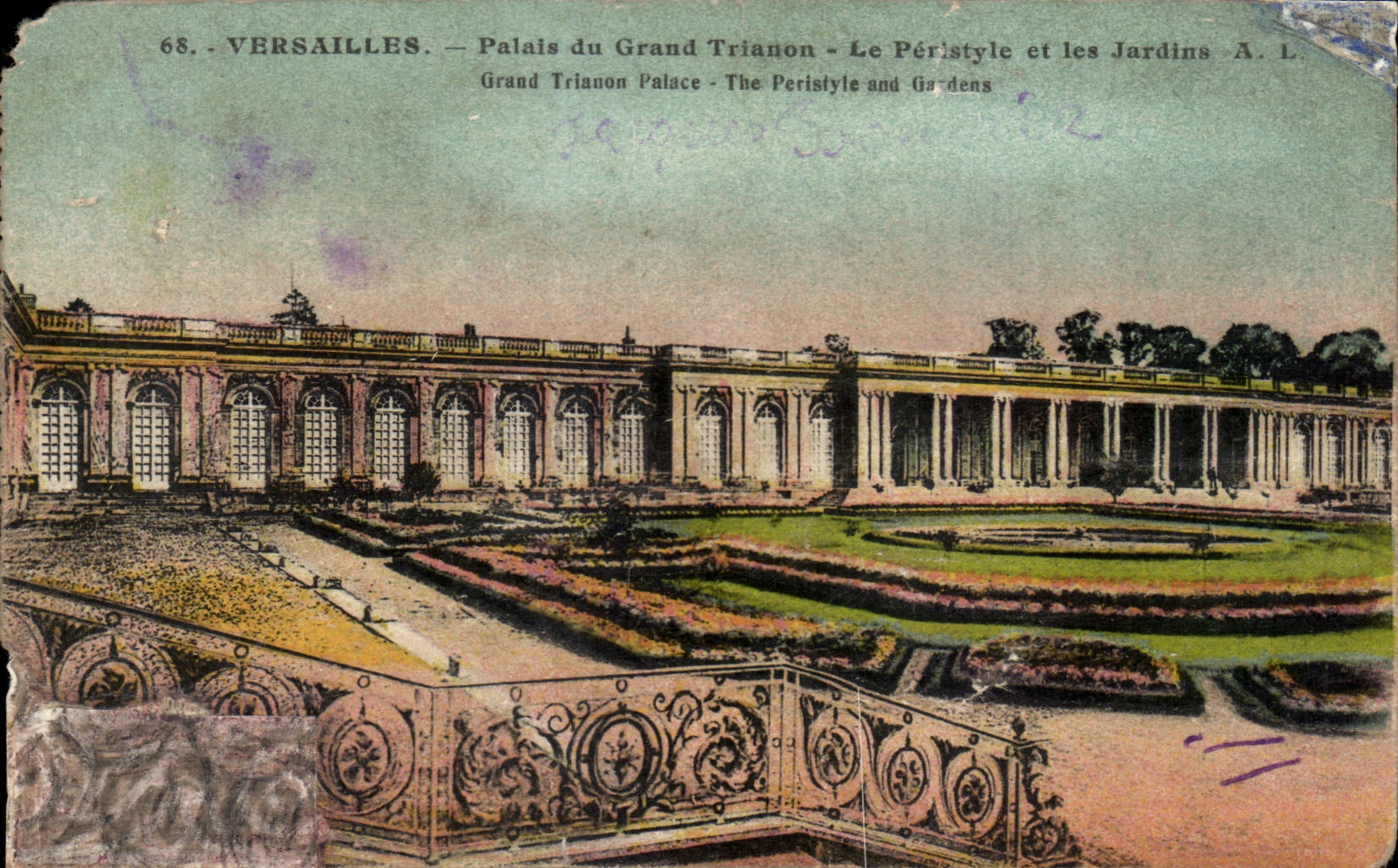 CPA Versailles Palais du Grand Tranon Le Peristyle et les Jardins