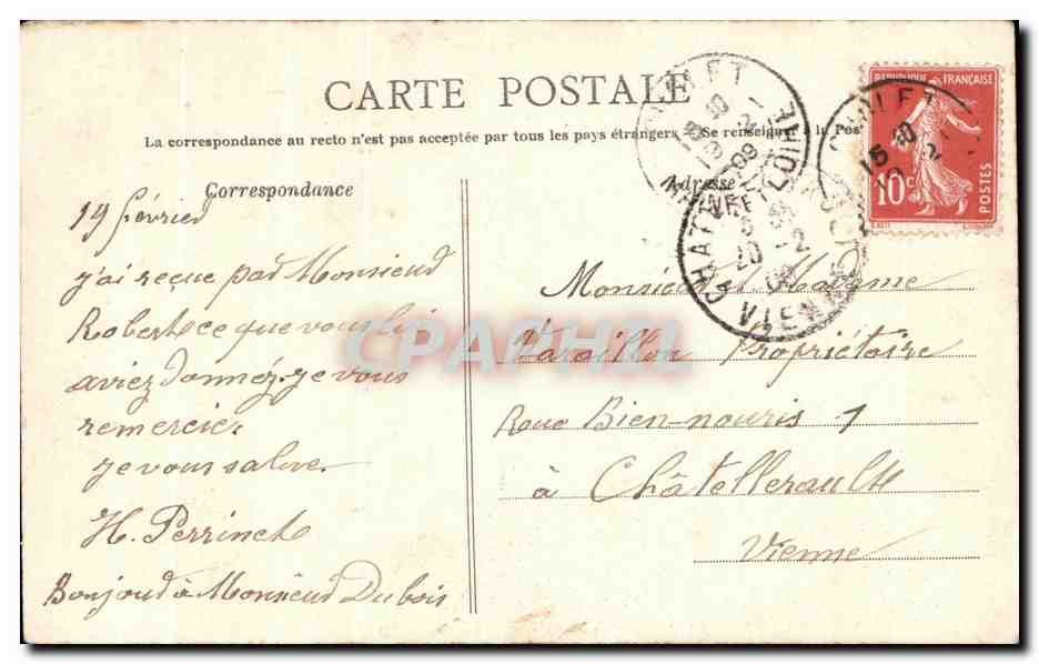 CPA Cholet L Eglise Notre Dame Place Rouget Patisserie — Rückseite