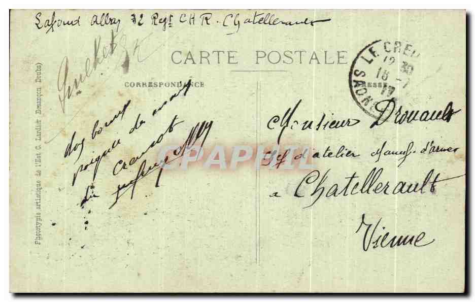 LE CREUSOT — Schneider-Werke — 100-Tonnen-Schwerhammer — A. Duret Drucker-Verleger — Rückseite