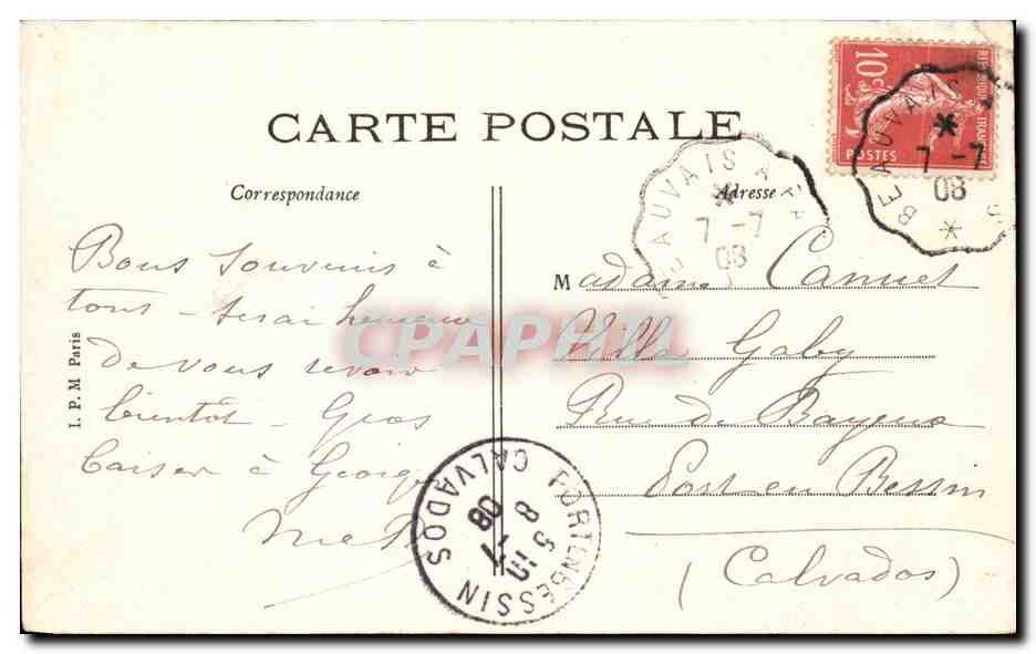 CPA Ecouen Le Chateau Servant de pensionnat aux demoiselles de la Legion d honneur Moutons Berger — Back
