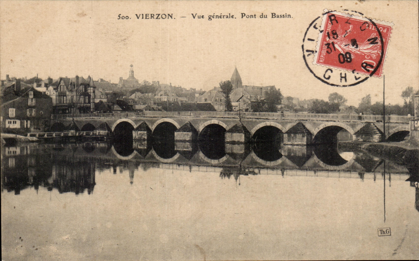 CPA Vierzon Vue generale Pont du Bassin