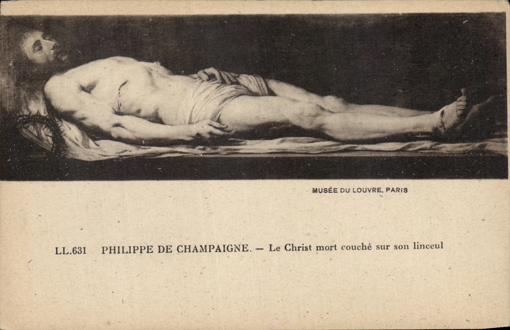 CPA Philippe de Champaigne Le Christ mort couche sur son linceul Paris Musee du Louvre