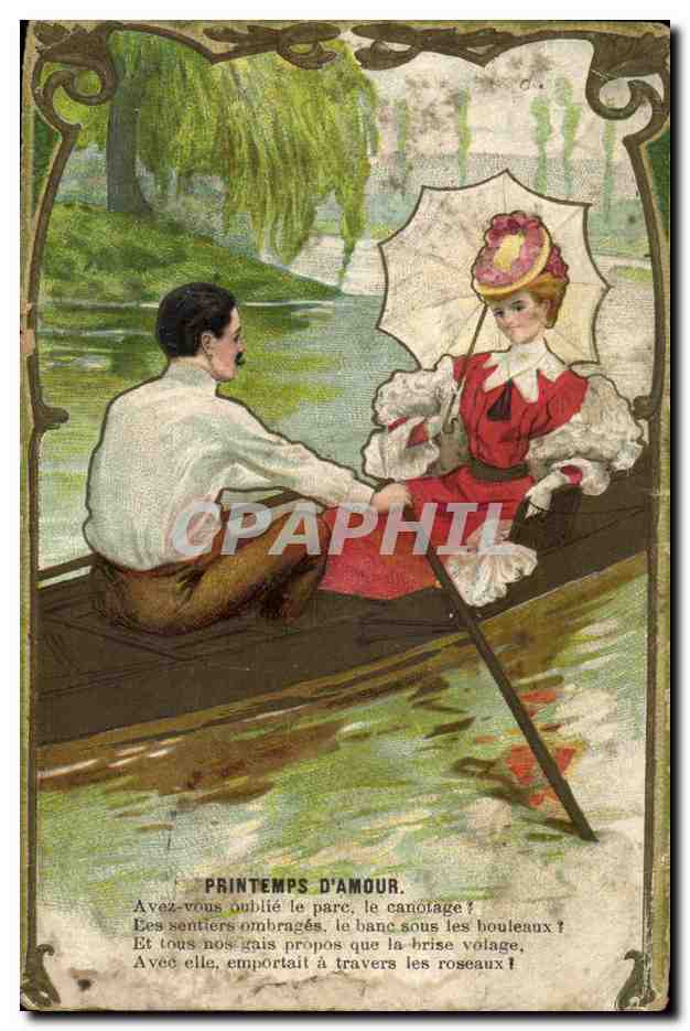 CPA Printemps D Amour Fantaisie Femme