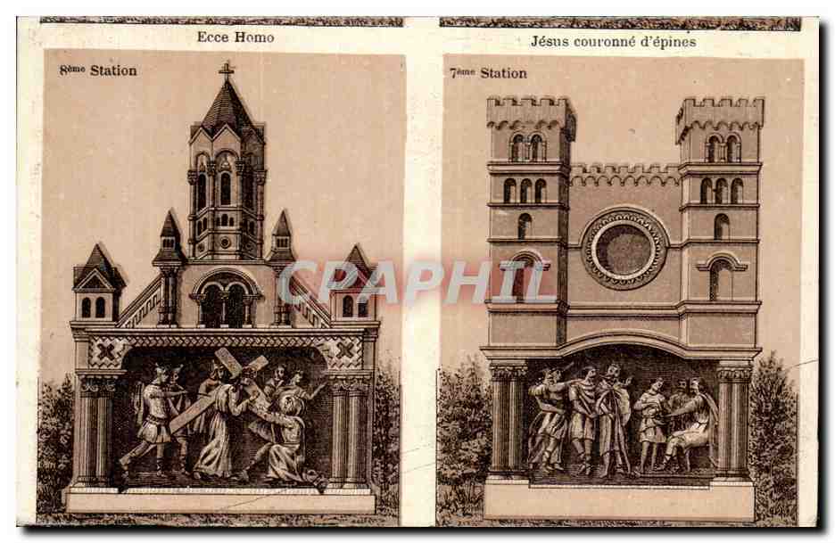 CPA Ecce Jesus couronne d epines Lourdes