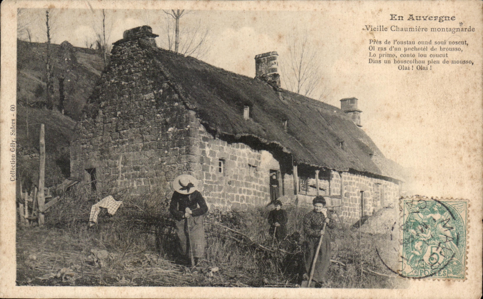 En Auvergne — Vieille Chaumière montagnarde — Collection Gély, Salers - 60