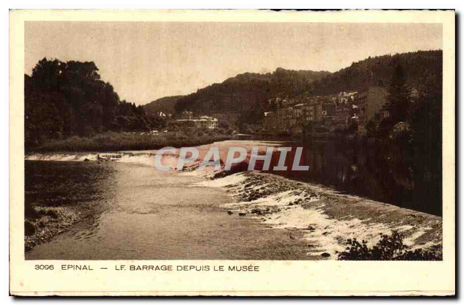 Epinal — Le barrage depuis le musée — Éditeur BIAUN & Cie, n° 3096