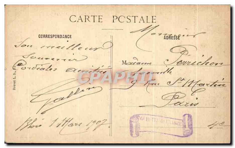 CPA Blois Eveche Cathderale et la mairie — Rückseite