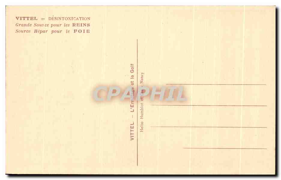 CPA Vittel Desintoxication Grande Source  — Rückseite