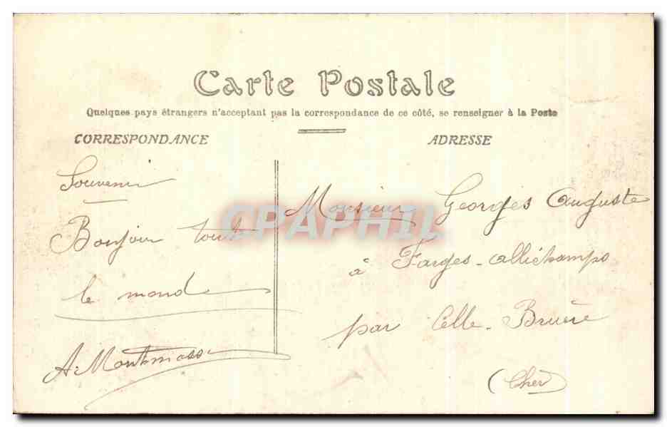CPA Cosne Caserne Binot Militaria — Rückseite